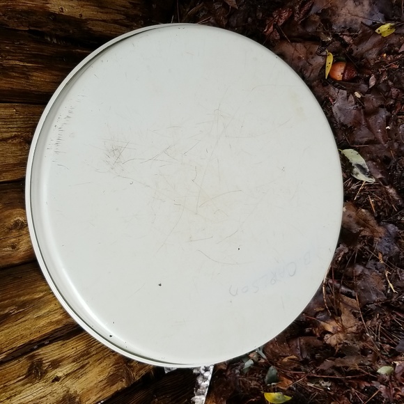 SHABBY CHIC VINTAGE WHITE FLORAL TOLE HAND PAINTED TRAY - Picture 4 of 4